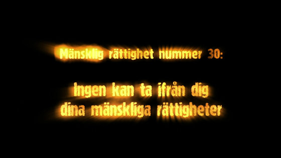 Mänsklig rättighet nr 30
Ingen kan ta ifrån dig dina mänskliga rättigheter